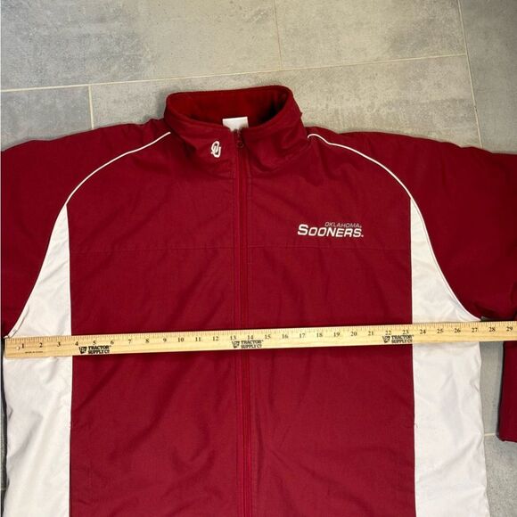 Oklahoma Sooners Red Oak Sportswear Fleece Lined Full Zip Embroidered Jacket XL - Picture 14 of 16
